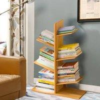 Multi-Tier Natural Wooden Tree Bookshelf for Living Room Bedroom Kids Bookshelf