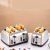 PBOBP Multi-function Stainless Steel 4-piece Bread Maker Breakfast Bread Maker Household Automatic Bread Maker Toaster Oven