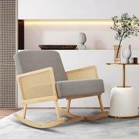 Linen Wooden Rocking for Living Room Bedroom Household