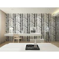 3D White Birch Tree Art Effect Wall Sticker 10M Wallpaper Roll DIY Home Decor