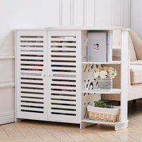 4 Tier Shoes Cabinet with Side Storage Shelf