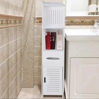 4 Tier White Corner Cupboard Storage Shelf for Bathroom