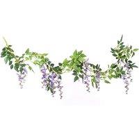 Purple Artificial Wisteria Flowers Fake Garland Wall Decoration