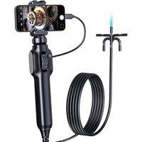 360 Two-Way Articulation Borescope HD 1080P 8.5mm Steerable Endoscope Camera 8LEDS for Automotive