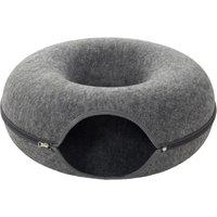 Gray Round Felt Cat Pet Tunnel Bed Cave Bed Donut 60cm