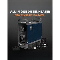 12V 24V 220V 8KW Diesel Air Heater With Bluetooth&LCD Switch ultra silent Parking Night heater For Car RV Camper Tent GarageHome