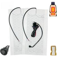 Universal 12V Carbon Fiber Car Seat Heater Kit Round Switch Cushion Set Car Seat Heat Pads Winter Warmer Seat Covers Set