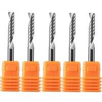 Dreanique 5pcs/lots 1 Flute Spiral End Mill Advertisement Engraving Bit for woodworking Acrylic Aluminum Plastics Cut