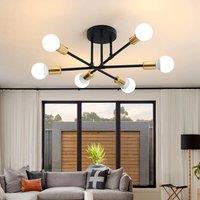 Vintage Industrial Ceiling Lamp for Living Room and Bedroom,Modern Sputnik Lamps 6 Lights,E27 Base