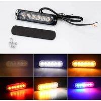1X Truck LED Strobe Police Warning Light 6SMD Grille Flashing Side Light Bar Car Trailer Beacon Lamp Amber Traffic Light 12V 24V