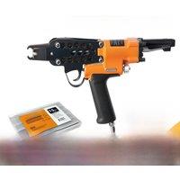 KAMSIN K-SC7E 15 Gauge Pneumatic C-Ring Gun, Long Nose, 7mm Dia., 3/4 Crown Staples, Air Hog Ring Gun Hog Ring Plier for Bird Ca
