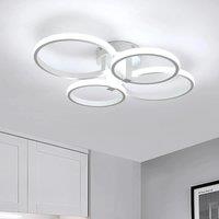 Modern LED Ceiling Light,5400LM 48W Round Ceiling Lamp,White Acrylic Metal Ceiling Light for Living