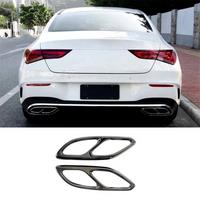 Exhaust Pipe Tail Cover Trim Tail Troat Decorative Frame for CLA-Class C118 W118 CLA180 200 220 250 260 2020-2023 B