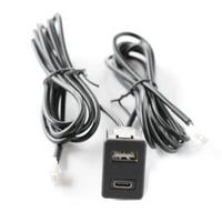 Car Dash Mount USB+TYPE-C Port Panel Interface Extension Cable Adapter Car Dashboard Vehicle Navigation USB Socket