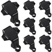 Boat Bumper Clips, Boat Clips for Docking, Boat Square Rail Hangers, 8 Pcs Black