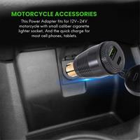 Motorcycle DIN Plug Waterproof Charger to QC3.0 USB Charger & Type C 30W Power Delivery Adapter Socket