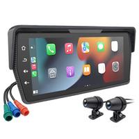 Portable 6.86 Inch Motorcycle DVR Wireless Carplay Android Auto Screen GPS Display Monitor Dual AHD Cameras