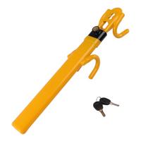 Steering Wheel Lock Anti-Theft Device Wheel Lock Retractable Double Hooks Car Lock with 2 Keys for Car Security