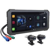 6.25 Inch Motorcycle DVR Wireless CarPlay for Android Auto GPS Navigation Monitor Bluetooth Waterproof Touchscreen