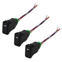 3Pcs Auto Retrofit Switch Waterproof Toggle Switch Fog Lamp Switch with 4 Line for White Light