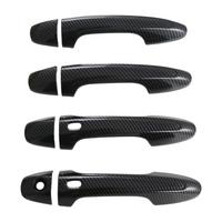 For Fortuner 2024 ABS Carbon Fiber Car Door Handle Cover Trim Decoration Accessories Double Hole