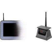 Wireless Solar Powered Energy Magnet Reverse Backup Camera with 5inch Rear View Monitor for Campers Truck Trailer Rv