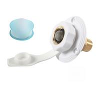 RV Water Inlet Connection City Water Fill Inlet Flange Brass with Check Valve RV Water Hose Connector White