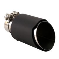 Car Matte Carbon Fiber Exhaust Tip 60-89MM Universal Car Exhaust Pipe Modification Tail Throat Clip-on Tail Pipe