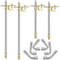 10 Pieces Stainless Steel Valve Stem Extension, 4 Pieces Dual Tire Valve Extension 6 Pieces Valve Extender Adaptor
