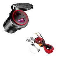 PD Type C USB Car Charger & QC 3.0 Quick Charger 12V Power Outlet Socket with On/Off Switch for