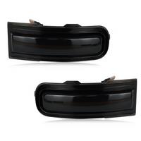 Smoked Lens Sequential Amber LED Side Mirror Marker Lights for 2015-2022 Turn Signal Indicator