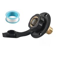 RV Water Inlet Connection City Water Fill Inlet Flange Brass with Check Valve RV Water Hose Connector Black