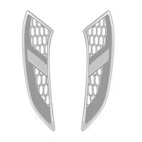 Car Front Fog Lamp Lower Cover Fog Lamp Lower Grille Trim Cover for Prado LC250 2024 Silver