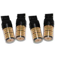 4Pcs 144-Smd Reverse Light Turn Signal Light Error Free No Flash T20 7440 Led Bulbs,Black Shell