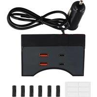 Car USB Type-C Splitter Adapter Fast Charger Shunt HUB Docking Station for Sienna 2021-2023 Interior