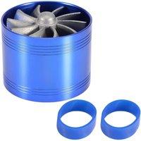 Air Intake Turbo, Car Air Intake Turbonator Single Fan Turbine Supercharger Gas Fuel Saver Turbo (Blue)