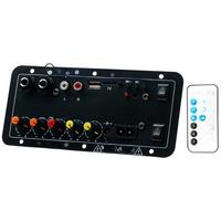 Car Bluetooth Amplifier for Car Amplifier Board Dual Microphone Karaoke with Modulated Reverb (Adapter Included) US PLUG