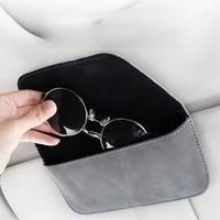 Car Glasses Eyeglasses Holder Car Glasses Sunglasses Case Suede Sun Glasses Clip Storage Accesorios Visor Organizer D