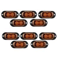 10Pcs 12V-24V 2LED Car Side Marker Lights Turn Signal Lights Indicator Lights Taillight for Trailers Trucks Yellow