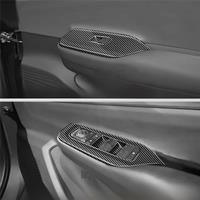 Car Carbon Fiber Interior Door Armrest Window Glass Switch Frame Panel Trims 4PCs for Prius 60 Series 2022 2023