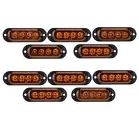 10Pcs 12V-24V 4LED Car Side Marker Lights Turn Signal Lights Side Indicator Lights Taillight for Trailers Trucks Yellow