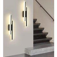 Modern Led Wall Light, 16W 3000K Black Acrylic Wall Sconce with Unique Shape, Ideal for Staircase, Corridor, Balcony, Hallway