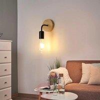 Industrial Indoor Wall Light 2 Pack, Wooden Metal Wall Lamp, Retro Wall Decoration Wall Lights for Living Room, Bedroom -GOECO