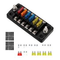Fuse Box Holder Flame Retardant 6 Ways Blade Fuse Block with Cover Accessories for Car Marine Boat Truck Trailer
