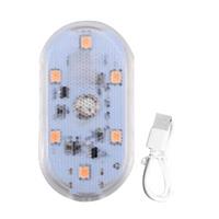 6LED Car Touch Lights Rechargeable Car Interior Dome Light Roof Ceiling Reading Lamps Trunk Magnetic Mini Lamp,D
