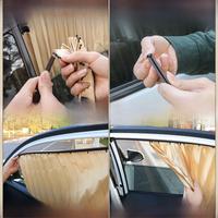 1 Pair Silver Rear Car Sunshade Automatic Retractable Car Curtains Car Window Sun Protection for Car