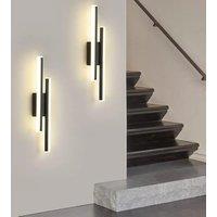 Modern Dimmable LED Wall Light Line Shape Wall Lamp 3000K/4000K/6000K for Bedroom, Living Room, Hallway, Entryway Black