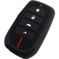 Silicone Car Key Case Chain Cover For Toyota Camry Highlander Corolla Cross Mirai Venza Tundra Tacoma Sequoia Fortuner 4 Buttons