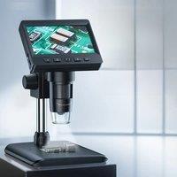 Digital Microscope 4.3-inch IPS HD Color Large Screen 1600X Magnification Coin Microscope 1080P for electronics repair PCB PC