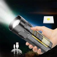 Super Bright LED Flashlight 300M Long Shot Type-C Rechargeable Torch Portable Spotlight 18650